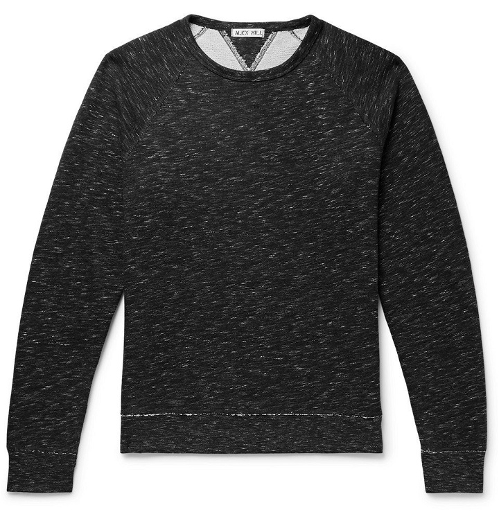 Photo: Alex Mill - Mélange Loopback Cotton-Jersey Sweatshirt - Black