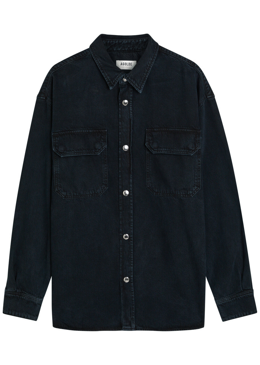 Agolde Camyrn Denim Overshirt Black