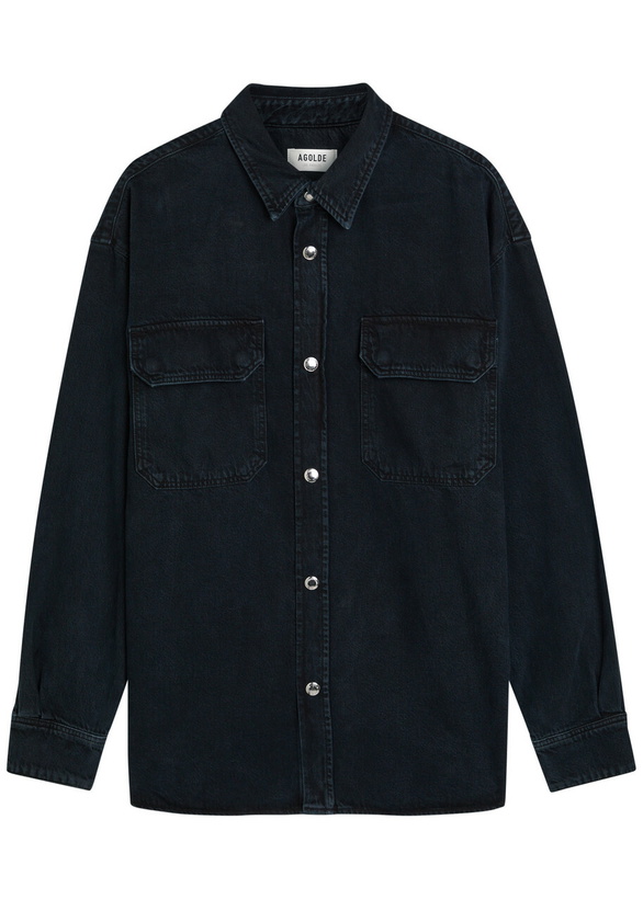Photo: Agolde Camyrn Denim Overshirt Black