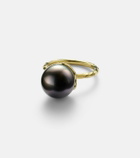 Octavia Elizabeth Orb 18kt gold ring with pearl and diamonds