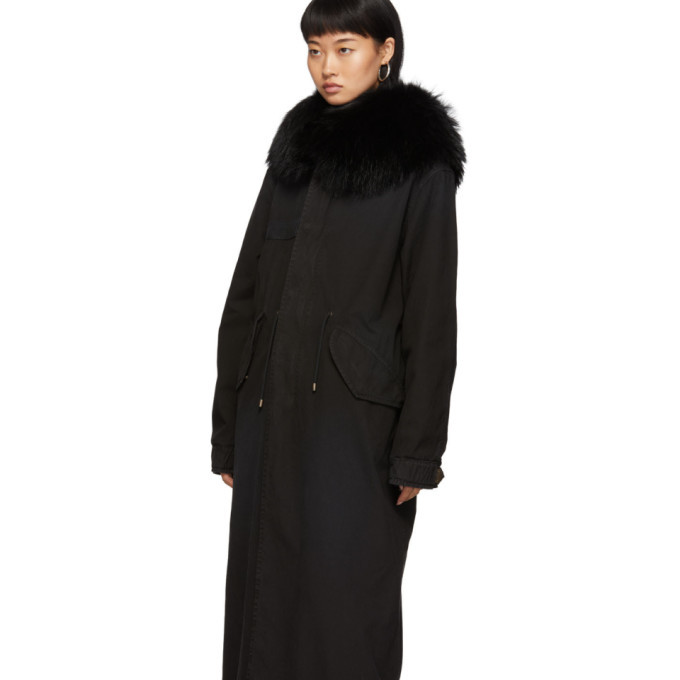 Mr and Mrs Italy SSENSE Exclusive Black Fur Long Jazzy Coat
