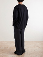 VETEMENTS - Wide-Leg Striped Shell Sweatpants - Black
