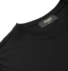 Fendi - Logo-Embroidered Cotton-Jersey T-Shirt - Black