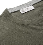 Brunello Cucinelli - Linen and Cotton-Blend Sweater - Army green