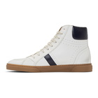 Saint Laurent White and Navy Joe Mid-Top Sneakers