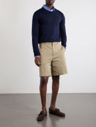 Valentino Garavani - Straight-Leg Cotton-Gabardine Shorts - Neutrals