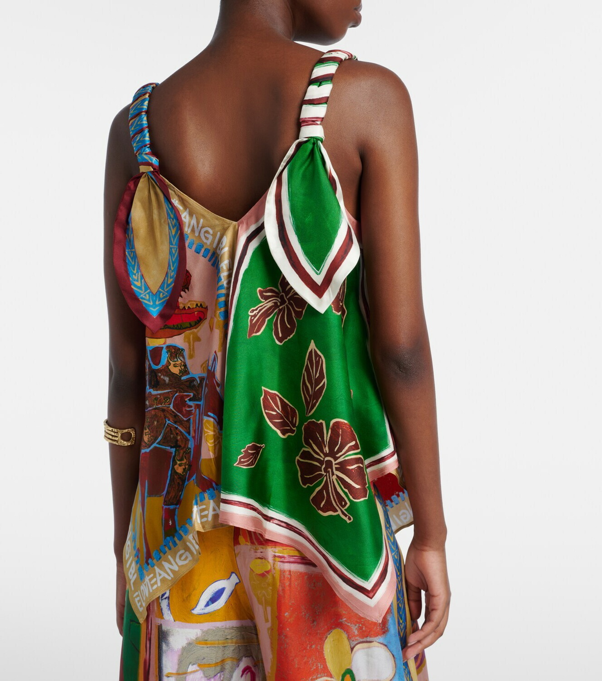 Alémais Mlak printed silk twill top