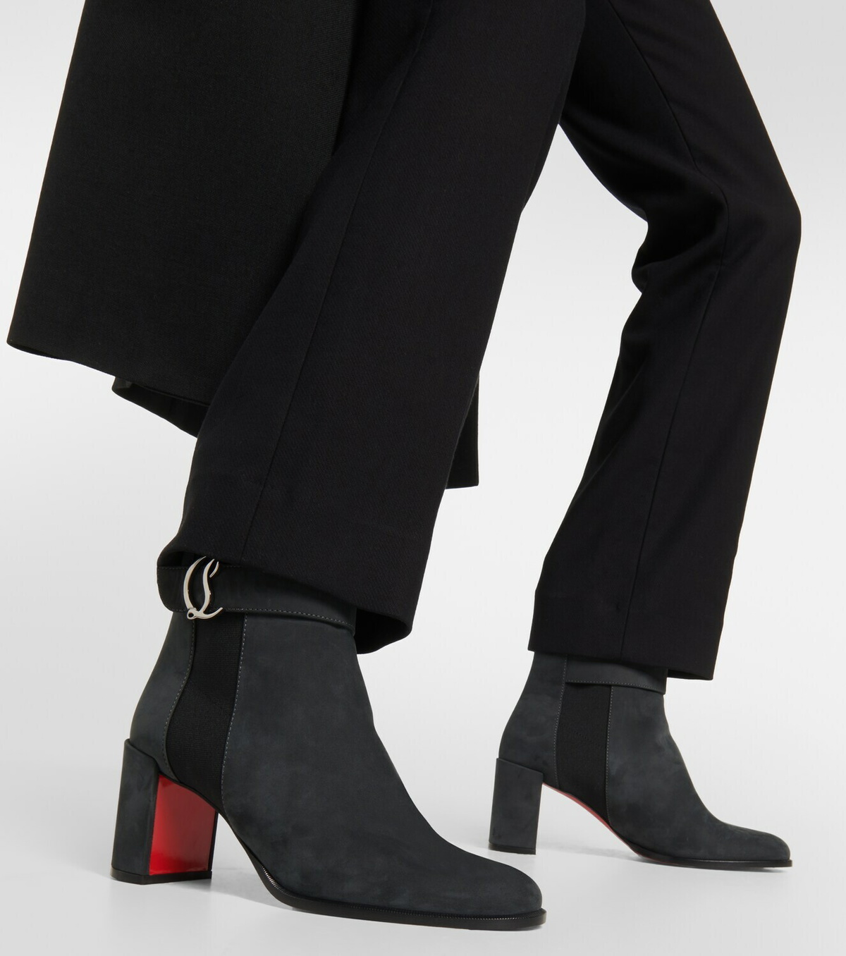 Christian Louboutin◆CL Chelsea suede ankle boots CL Chelsea Booty suede ankle boots in black - Christian