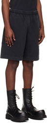 VETEMENTS Black Biker Cross Logo Shorts