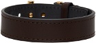 TOM FORD Brown Leather T-Buckle Bracelet