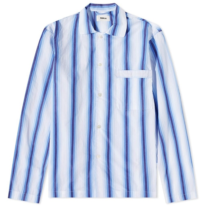 Photo: Tekla Fabrics Sleep Shirt in Blue Marquee