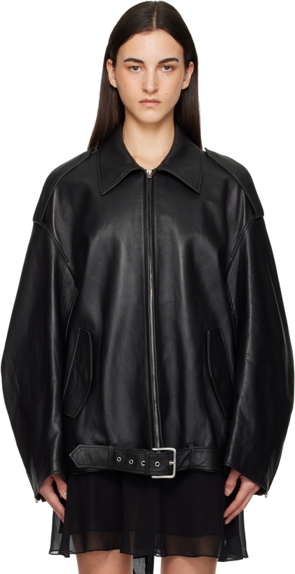 Photo: Acne Studios Black Leather Biker Jacket