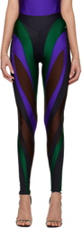 Mugler Green & Blue Spiral Leggings