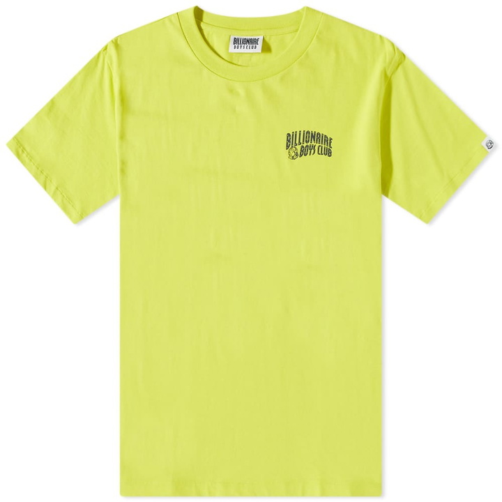 Photo: Billionaire Boys Club Men's Small Arch Logo T-Shirt in Acid Yellow