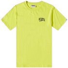 Billionaire Boys Club Men's Small Arch Logo T-Shirt in Acid Yellow