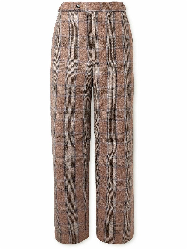 Photo: BODE - Straight-Leg Checked Cotton Trousers - Pink