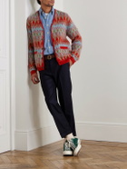 Beams Plus - Jacquard-Knit Cardigan - Red