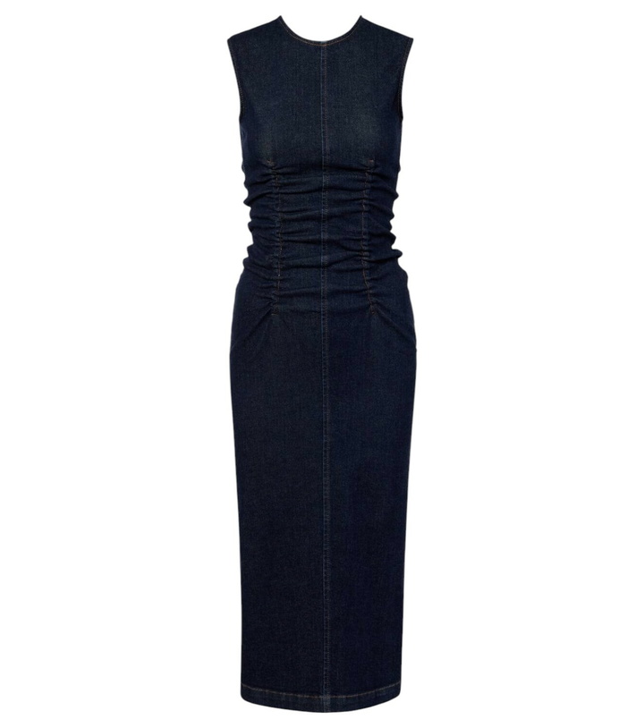 Photo: Sportmax Voto ruched denim midi dress