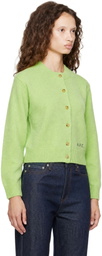 A.P.C. Green Short Wool Cardigan