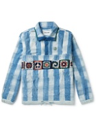 Story Mfg. - Polite Oversized Crochet-Trimmed Organic Cotton-Corduroy Sweatshirt - Blue