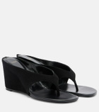 JUDE Yaga leather wedge thong sandals