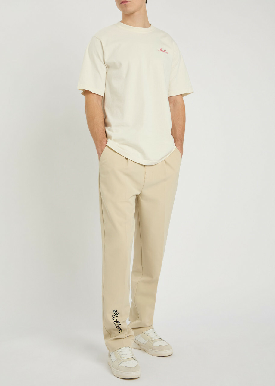 Malbon Oliver Logo-embroidered Stretch-crepe Trousers Khaki