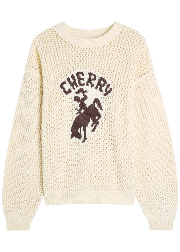 Photo: Cherry Los Angeles Western Open-knit Cotton Jumper Cream