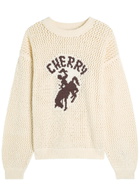 Cherry Los Angeles Western Open-knit Cotton Jumper Cream