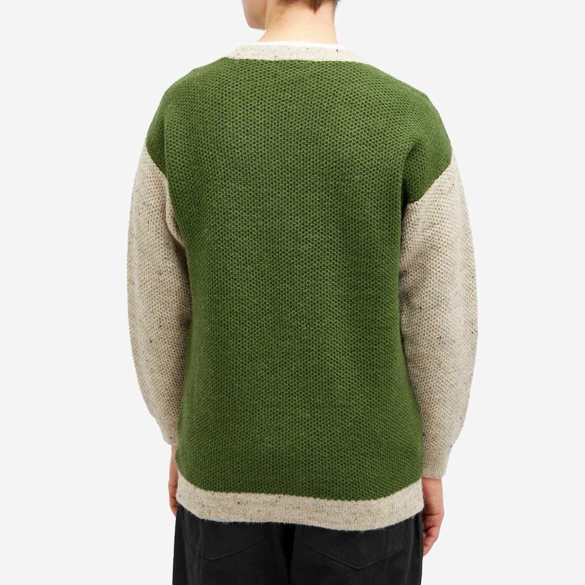 Country Of Origin Men's Regent Panel Knit Cardigan in Forest