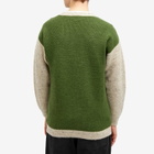 Country Of Origin Men's Regent Panel Knit Cardigan in Forest