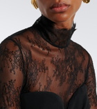Elie Saab Lace-trimmed bustier top