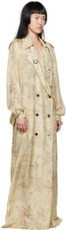 Dries Van Noten Off-White Floral Trench Coat