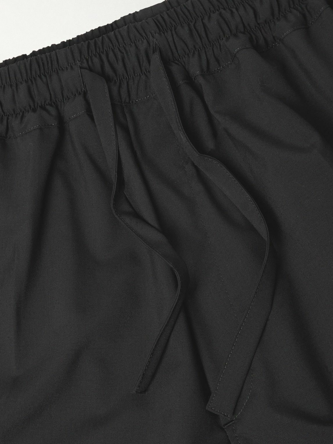 UMIT BENAN - Julian Straight-Leg Virgin Wool Drawstring Trousers - Black