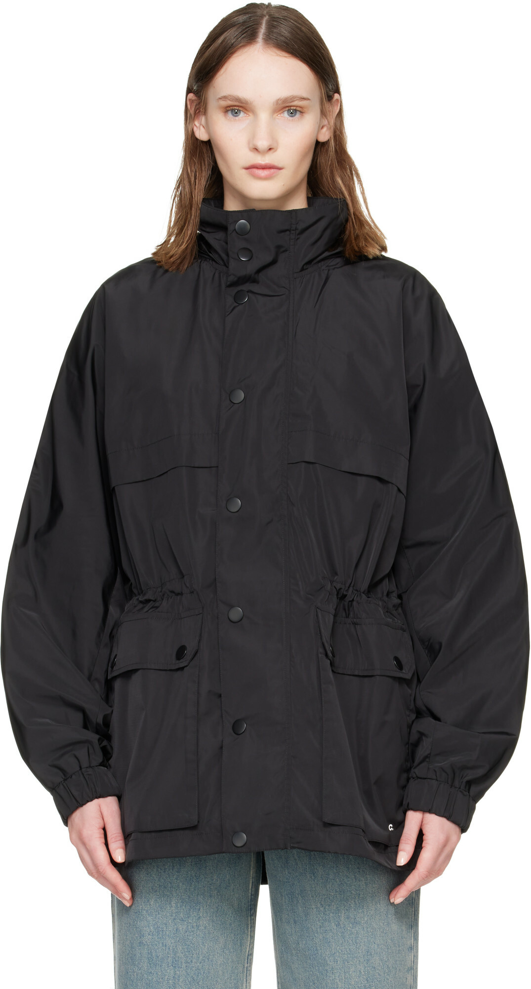 A.P.C. Black Valery Windbreaker Parka Jacket