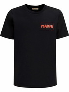 Marni Black Logo Patch Cotton T-Shirt