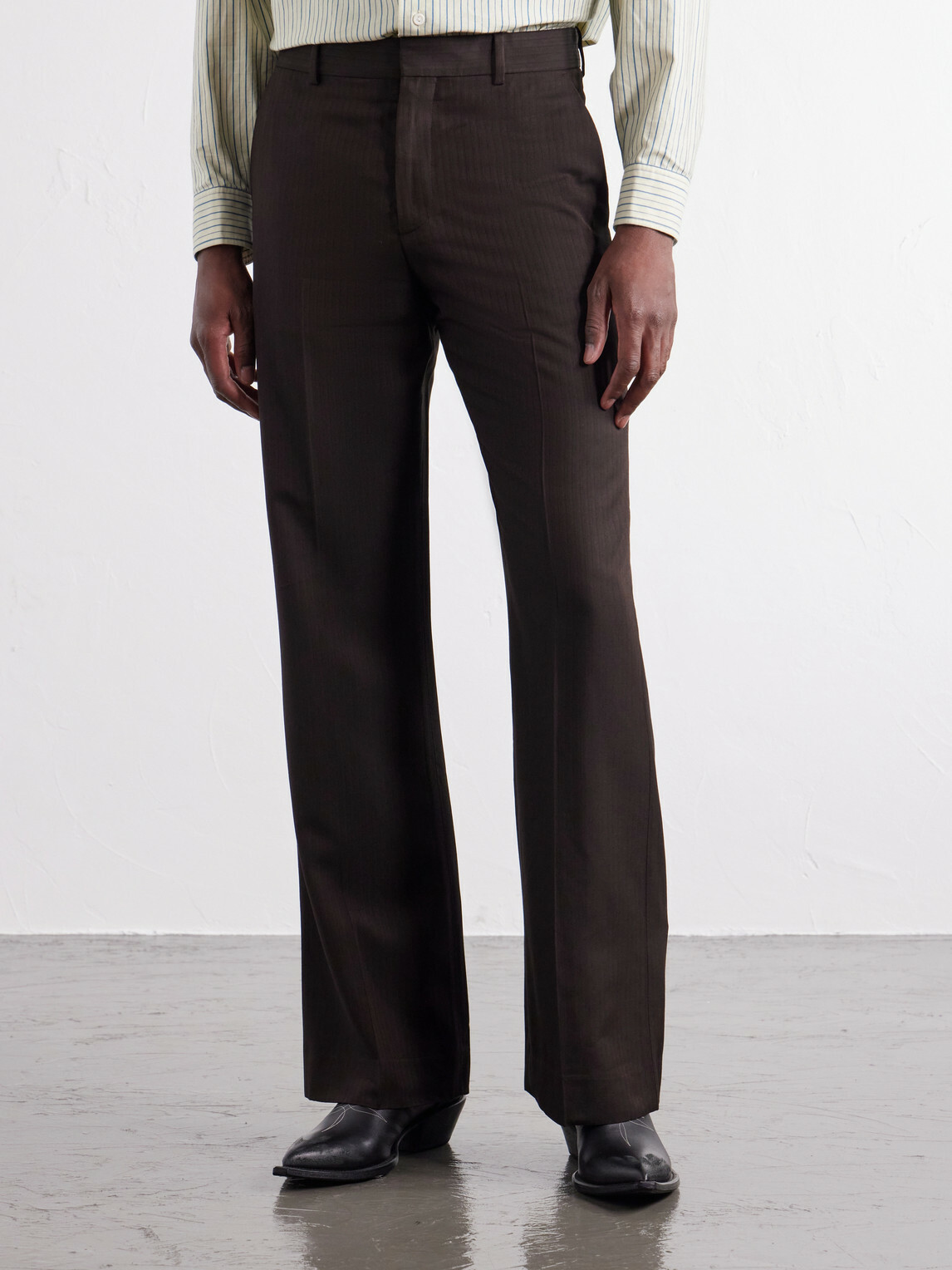 Acne Studios - Straight-Leg Herringbone Trousers - Brown