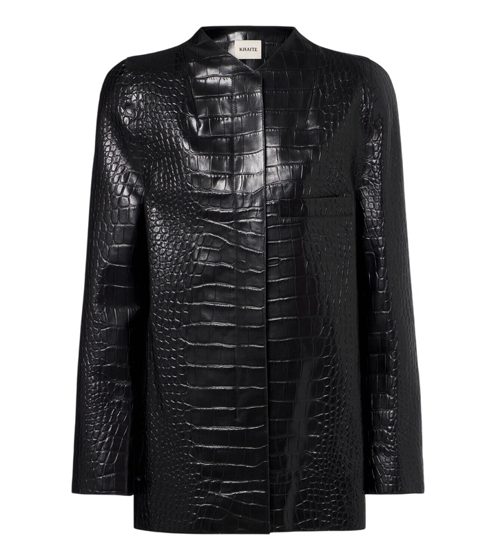 Photo: Khaite Sadie croc-effect leather coat