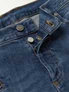 Balmain - Slim-Fit Zip-Detailed Distressed Jeans - Blue