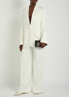 Another Tomorrow Oversized Twill Blazer White