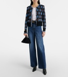 Veronica Beard Sylvane argyle wool and cotton cardigan
