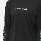 Space Available Men's Long Sleeve Making Space Effect T-Shirt in Black