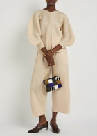 Pleats Please Issey Miyake Pleated Sculpted Woven top - Beige - One Size