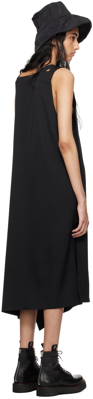 Y's Black Asymmetric Midi Dress