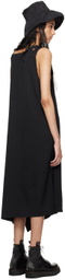 Y's Black Asymmetric Midi Dress