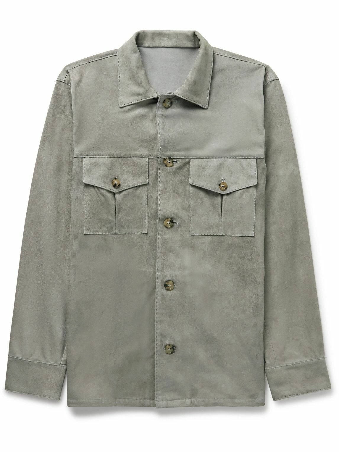 Stòffa - Suede Shirt Jacket - Gray STÒFFA