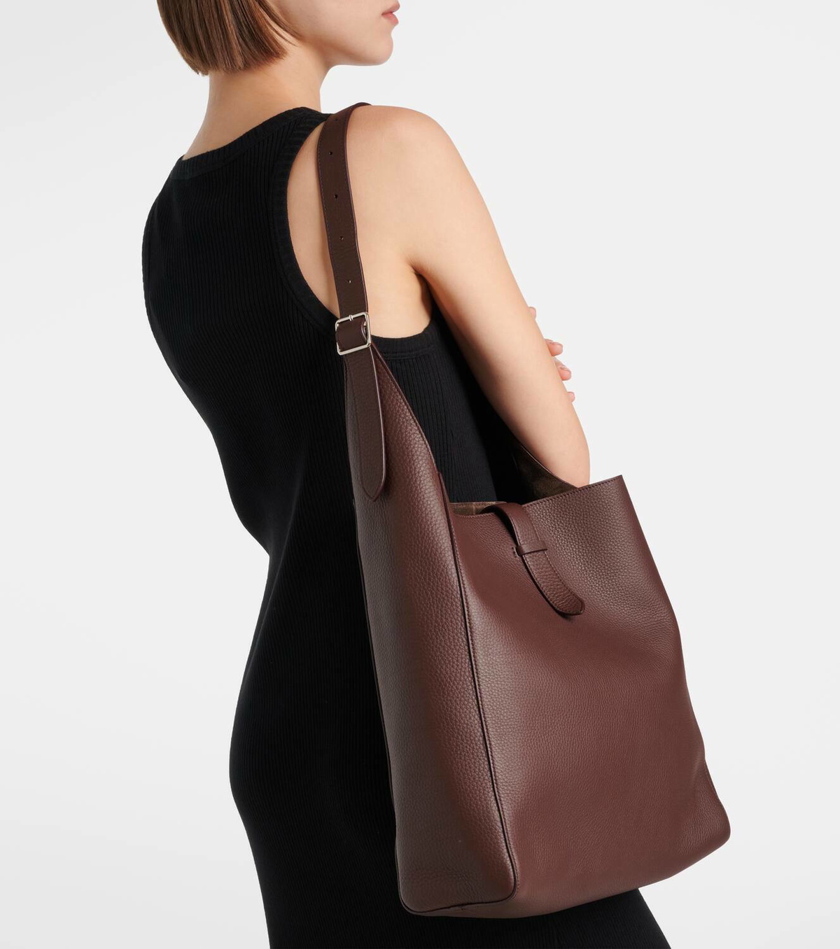 【THE ROW】Blake leather tote bag ウィメンズ 肩掛けバッグ Blake leather tote bag in black - The Row | Mytheresa