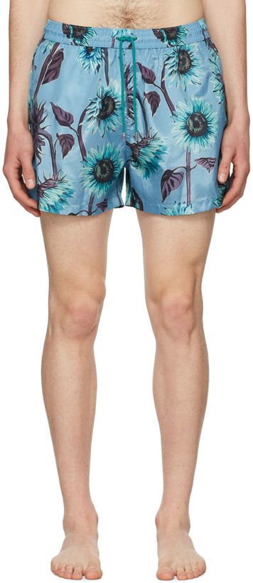 Photo: Paul Smith Blue Polyester Swim Shorts