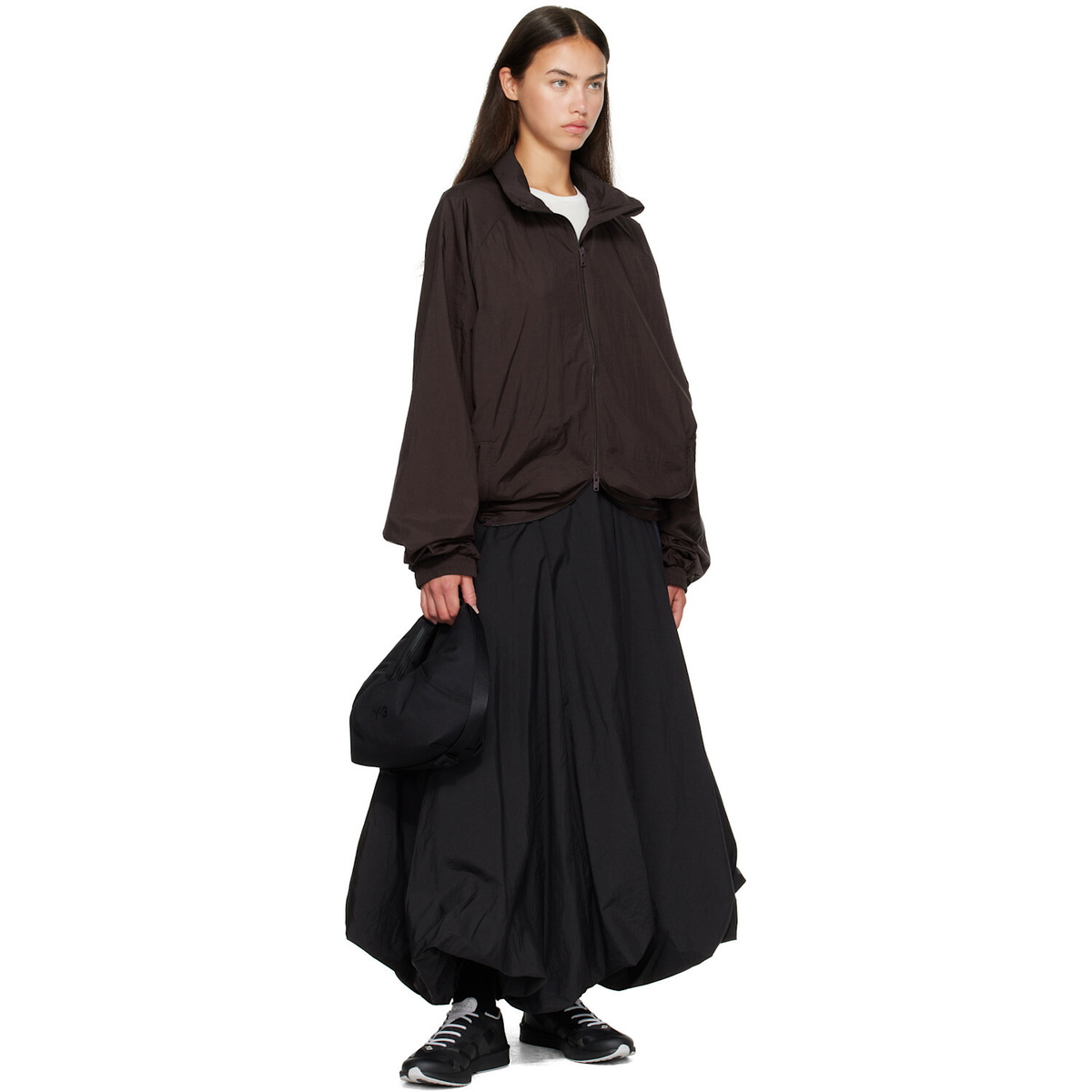 Y-3 Burgundy Gradient 3-Stripes Nylon Track Jacket