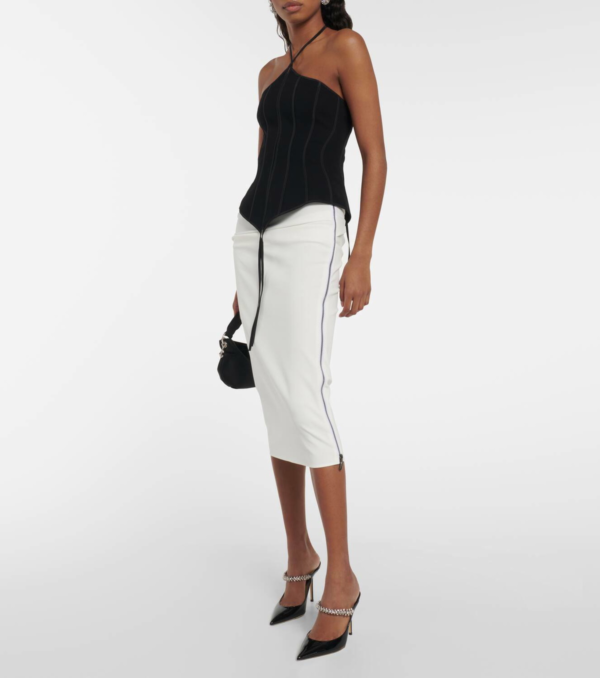 Maticevski Cygnet high-rise midi skirt