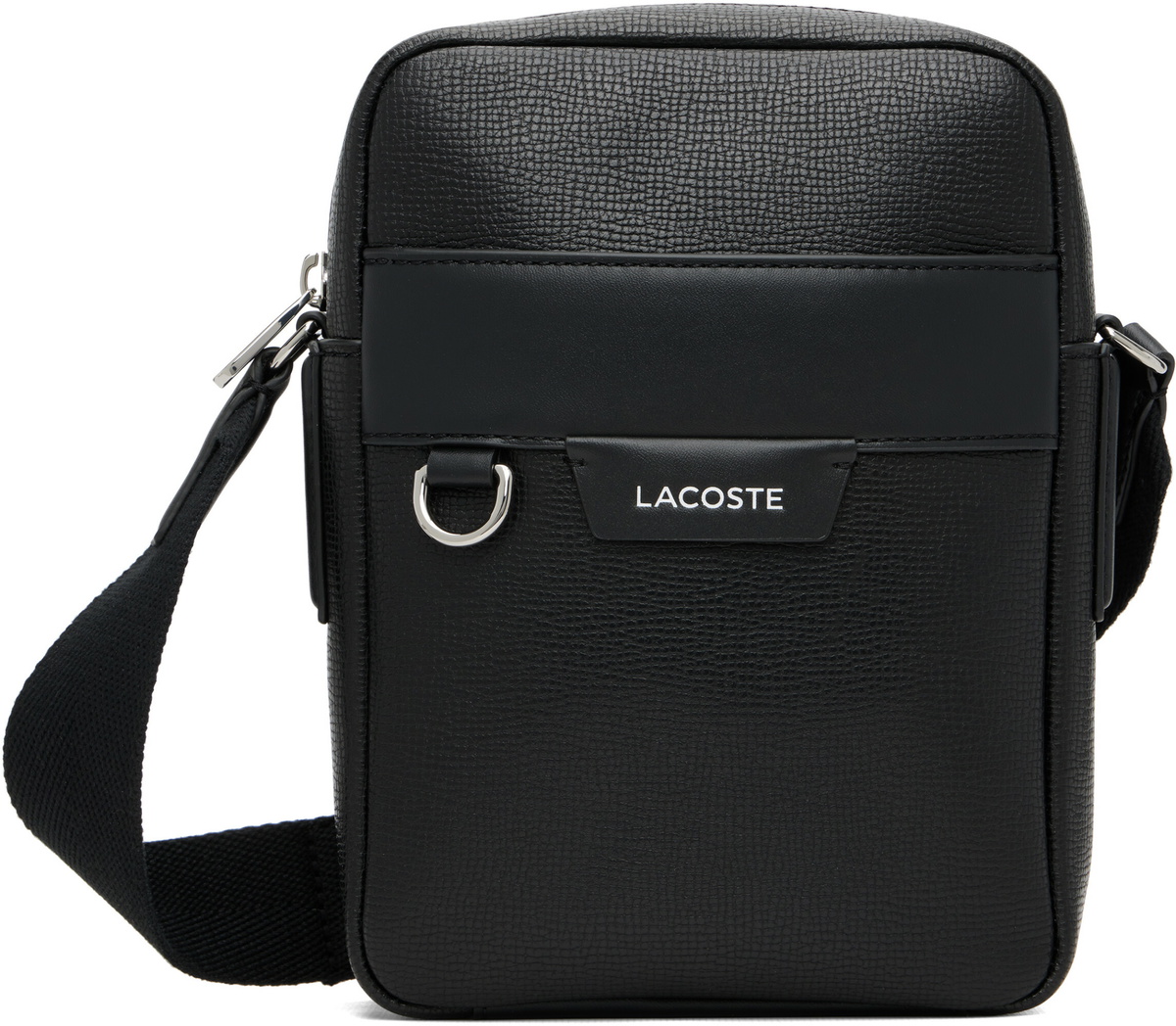 Lacoste Black Ossian Leather Satchel